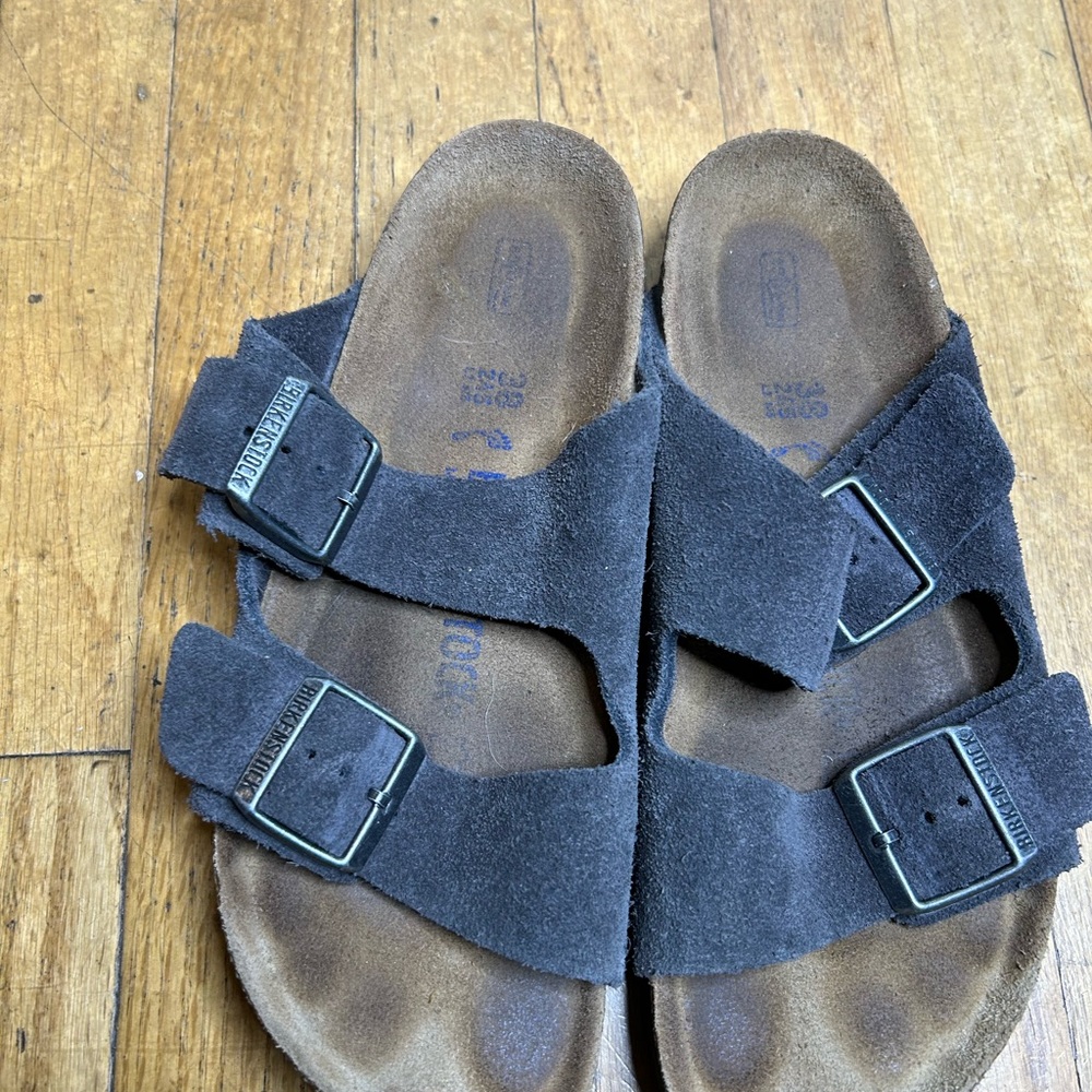 Birkenstock Arizona Grey Suede Sandal Size 38/7.5